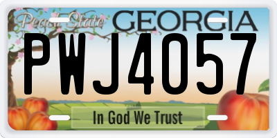GA license plate PWJ4057
