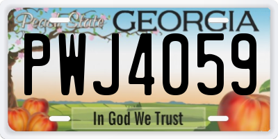 GA license plate PWJ4059