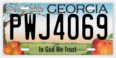 GA license plate PWJ4069