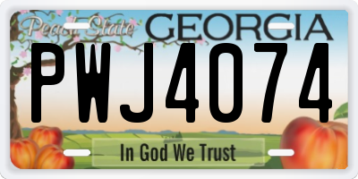 GA license plate PWJ4074