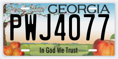 GA license plate PWJ4077