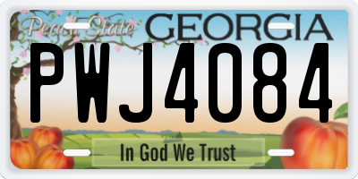 GA license plate PWJ4084