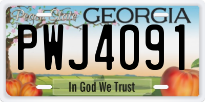 GA license plate PWJ4091