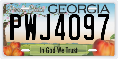 GA license plate PWJ4097