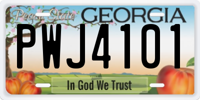 GA license plate PWJ4101