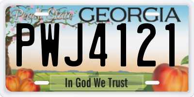 GA license plate PWJ4121