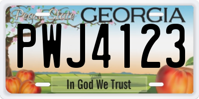 GA license plate PWJ4123