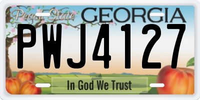 GA license plate PWJ4127