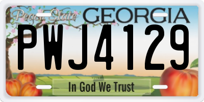 GA license plate PWJ4129