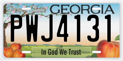 GA license plate PWJ4131