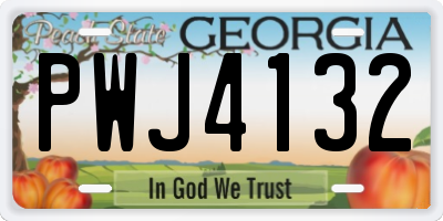 GA license plate PWJ4132