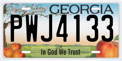 GA license plate PWJ4133