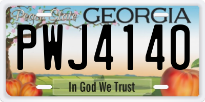 GA license plate PWJ4140