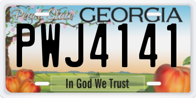 GA license plate PWJ4141