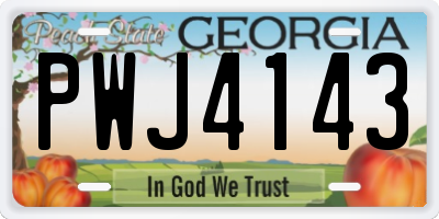 GA license plate PWJ4143