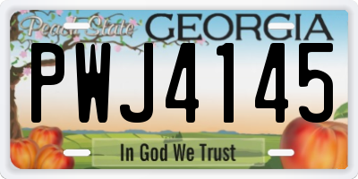 GA license plate PWJ4145