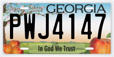 GA license plate PWJ4147