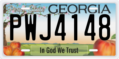 GA license plate PWJ4148