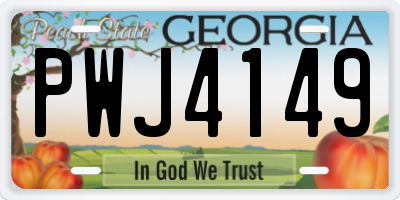 GA license plate PWJ4149