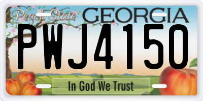 GA license plate PWJ4150