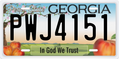 GA license plate PWJ4151