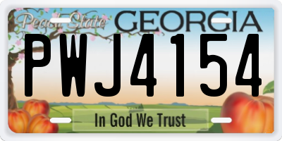 GA license plate PWJ4154