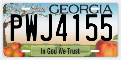 GA license plate PWJ4155