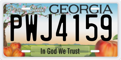 GA license plate PWJ4159