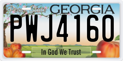 GA license plate PWJ4160