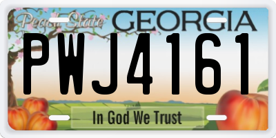 GA license plate PWJ4161