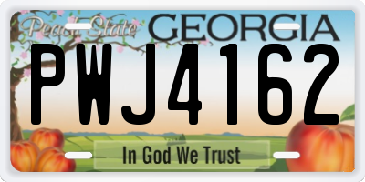 GA license plate PWJ4162