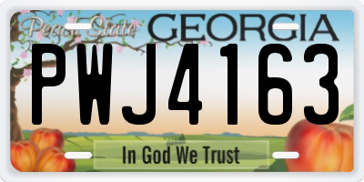 GA license plate PWJ4163