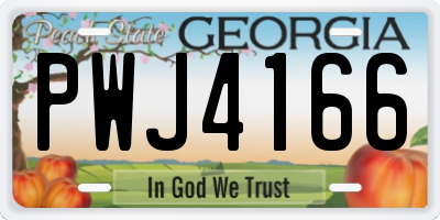 GA license plate PWJ4166