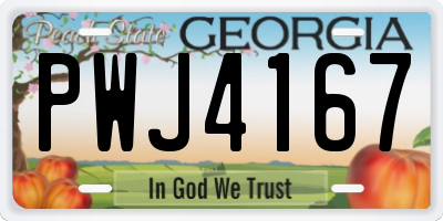 GA license plate PWJ4167