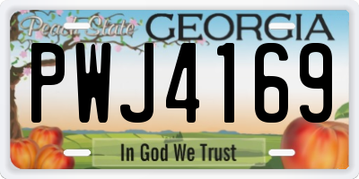 GA license plate PWJ4169