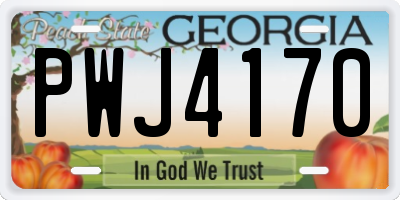GA license plate PWJ4170