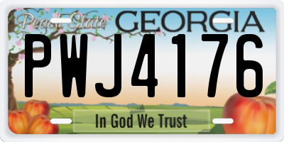 GA license plate PWJ4176