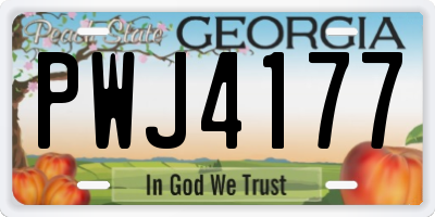 GA license plate PWJ4177