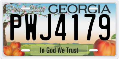 GA license plate PWJ4179