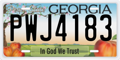GA license plate PWJ4183