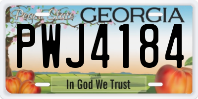 GA license plate PWJ4184