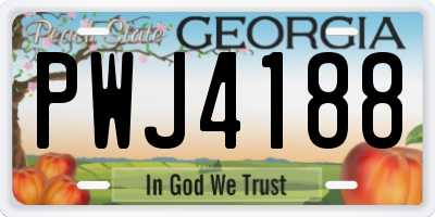 GA license plate PWJ4188