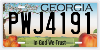 GA license plate PWJ4191
