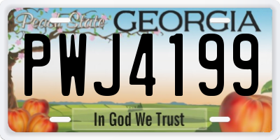 GA license plate PWJ4199