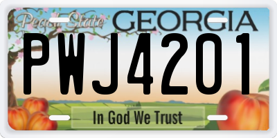GA license plate PWJ4201