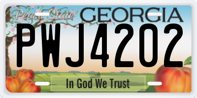 GA license plate PWJ4202