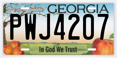 GA license plate PWJ4207