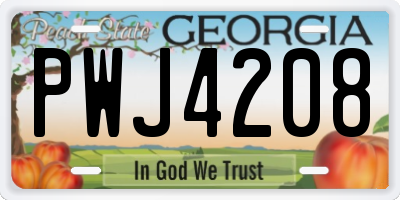 GA license plate PWJ4208