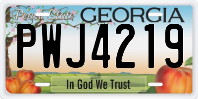 GA license plate PWJ4219