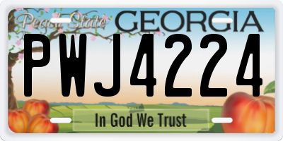 GA license plate PWJ4224